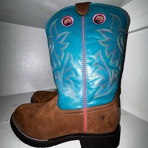 Ariat Kids' Turquoise and Brown Western Boots